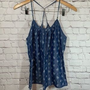 New York & Company Chambray Racerback Tank
